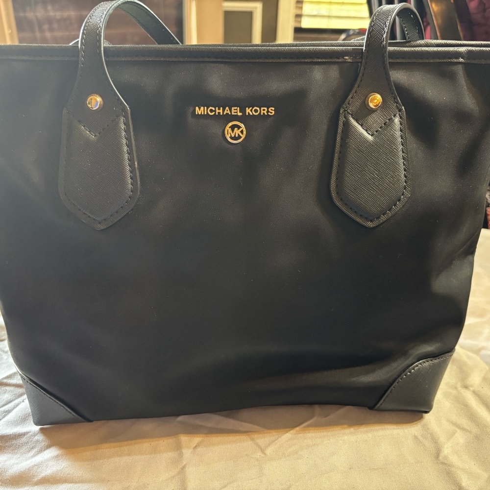 Michael Kors Black Interior with Gold Logo